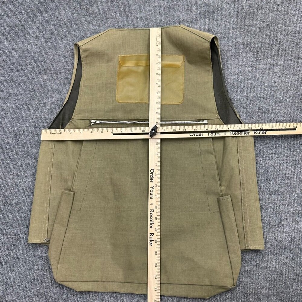 VTG Storm Pruf Japan Vest Mens M Beige Fishing Zip Up Pockets - Picture 8 of 10